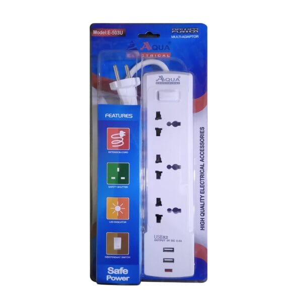 AQUA EXTENSION  3 WAY + 2 USB